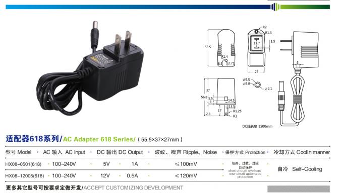Eficiência universal do adaptador 78% do poder do diodo emissor de luz do adaptador 5W da C.C. da C.A. 5V1A 0